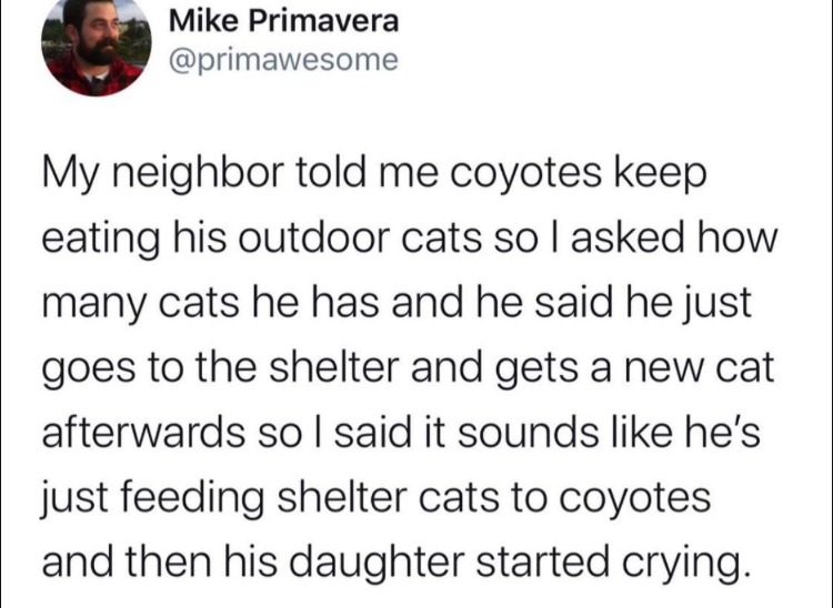coyotes eating cats twitter meme