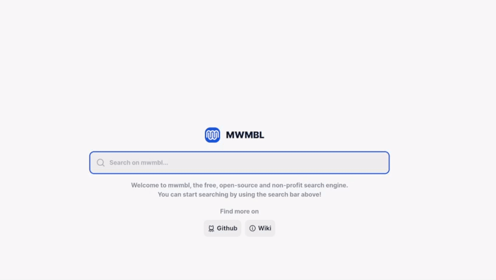Screenshot of the frontpage