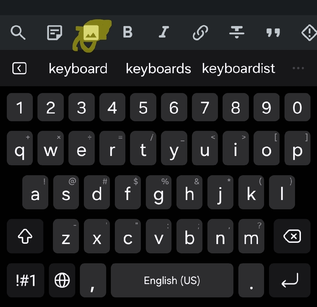 Yellow highlight over the picture button on boost, third from the left