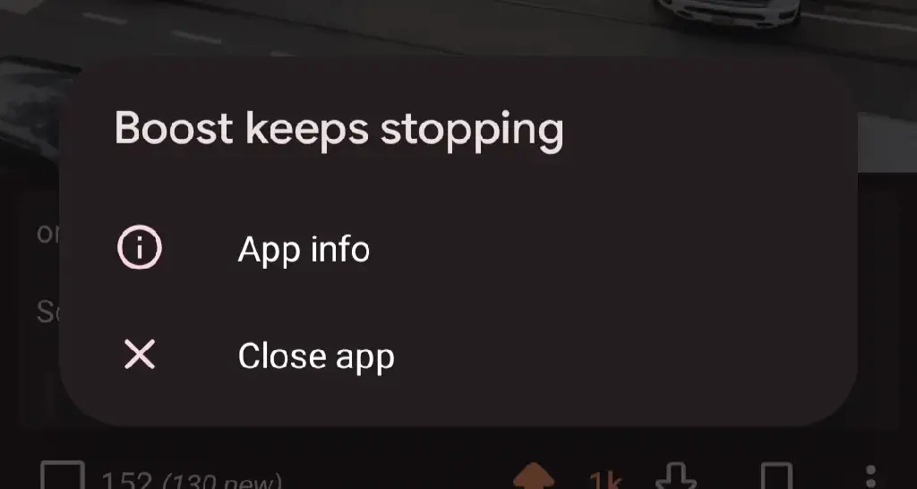 Boost keeps stopping
