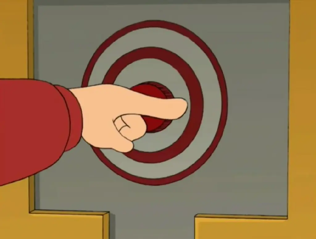 Fry misses the button