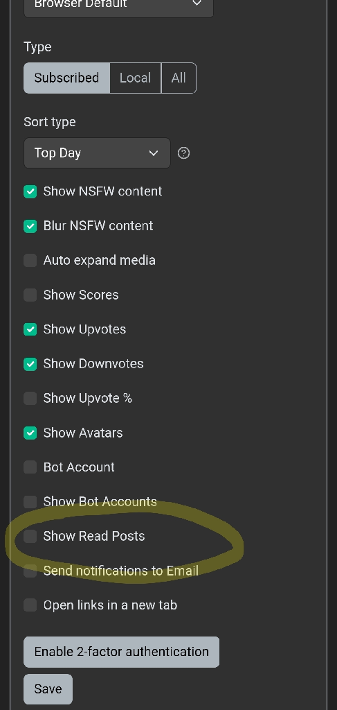 Lemmy setting to hide read posts