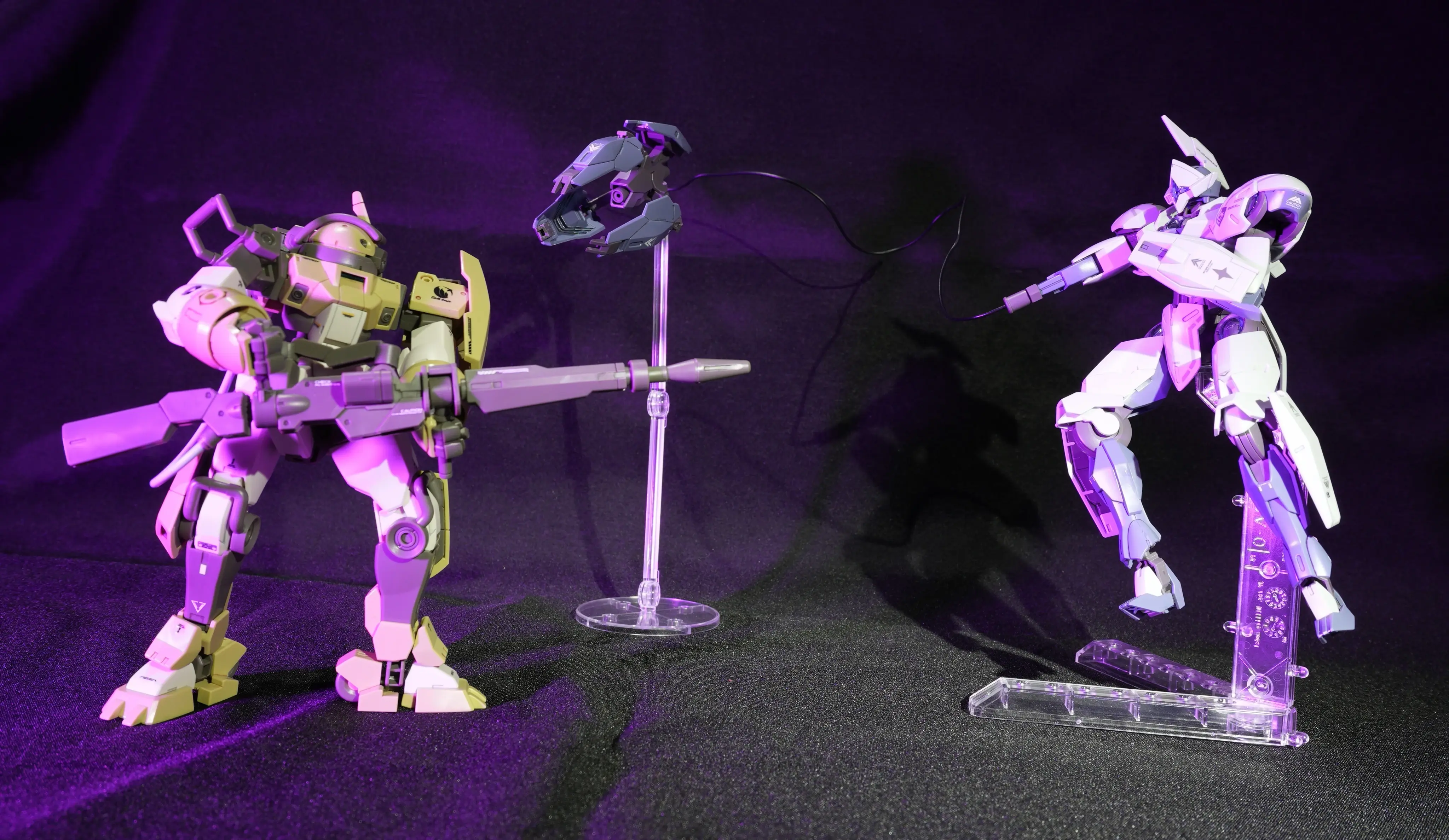 The HG Chuchu's Demi Trainer and the HG Michaelis posed facing each other