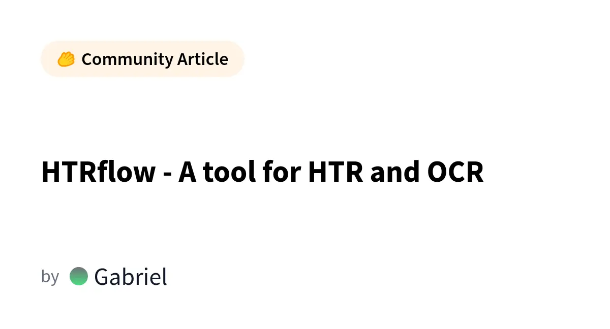 HTRflow - A tool for HTR and OCR