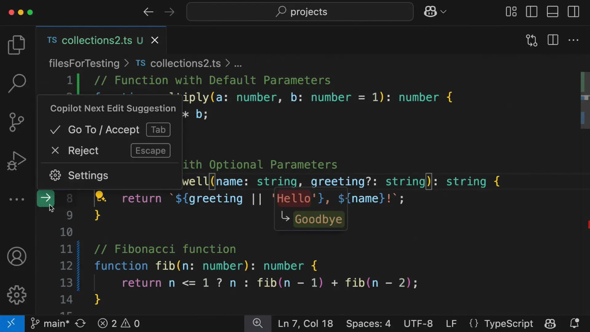 Copilot Next Edit Suggestions (preview)