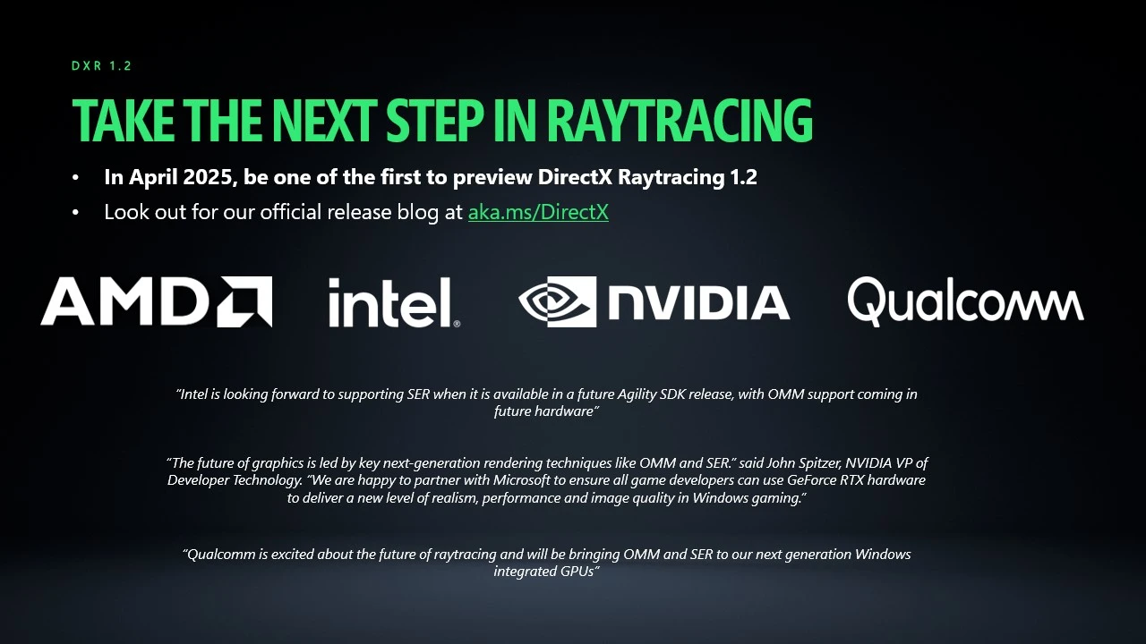 Announcing DirectX Raytracing 1.2, PIX, Neural Rendering and more at GDC 2025!  - DirectX Developer Blog