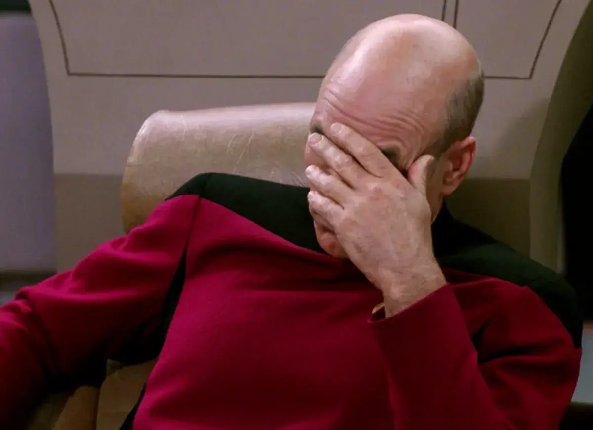 Facepalm by captain Picard.