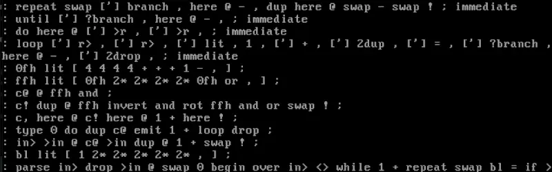 MilliForth-6502, A Forth For The 6502 CPU