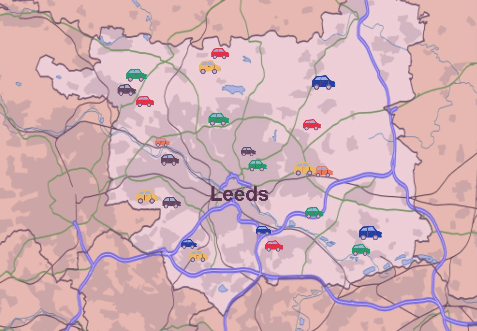 What journeys are most difficult without a car in Leeds