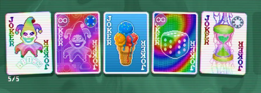 5 jokers, 4 of them are polychromatics. There is the one which double all probabilities.