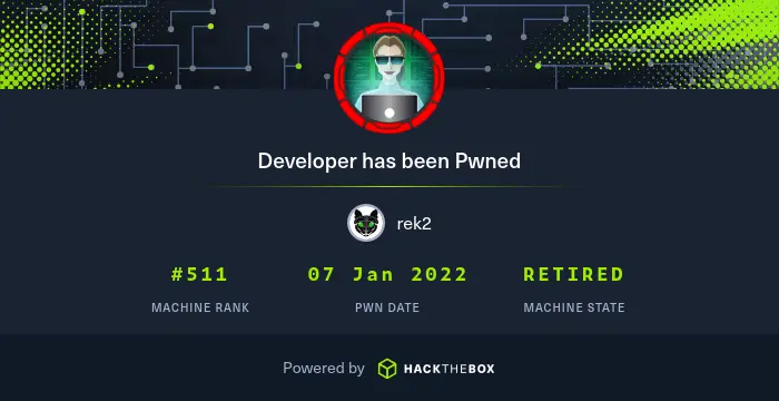 Owned Developer from Hack The Box!