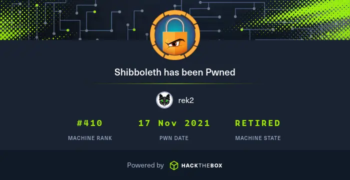 Owned Shibboleth from Hack The Box!