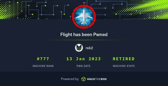 Owned Flight from Hack The Box!