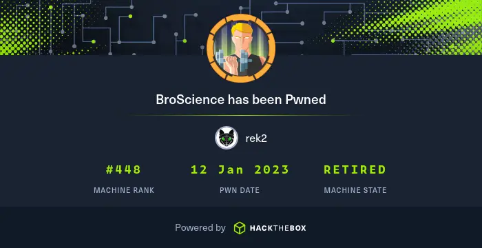 Owned BroScience from Hack The Box!