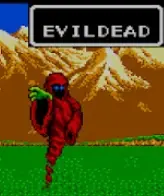 A screenshot of Phantasy Star during a battle with an enemy called "EVILDEAD" who looks like a robbed figure with a stretched green hand and shining eyes, the bottom part of their body has a funnel-like appearance.