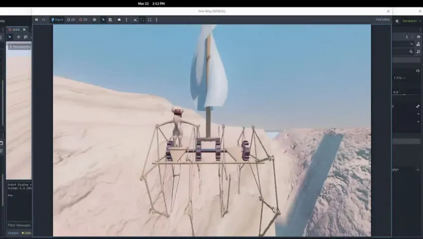 Rideable Strandbeest in my Fedijam 3 Game Project
