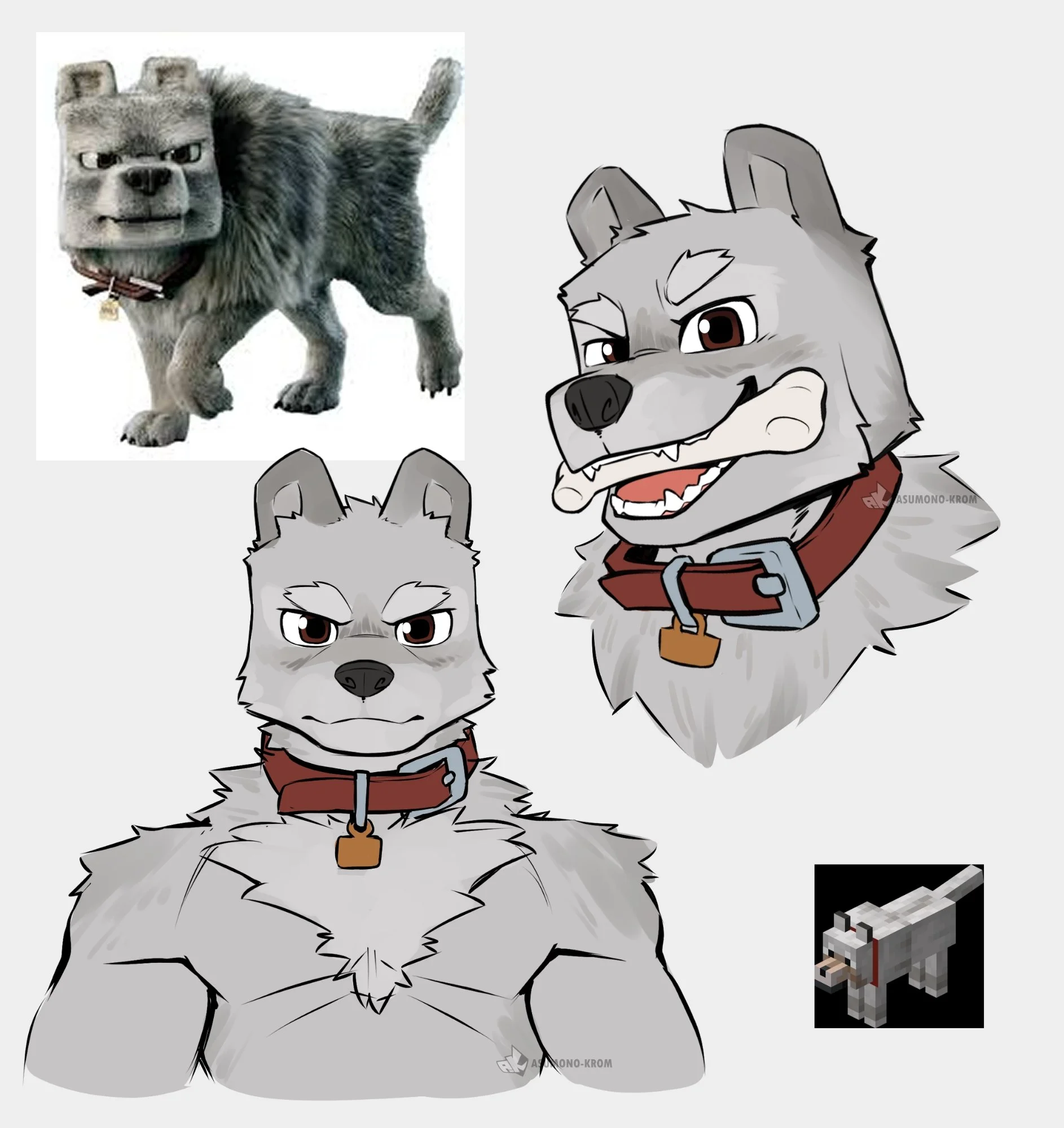 Anthro version of Dennis the Minecraft Wolf