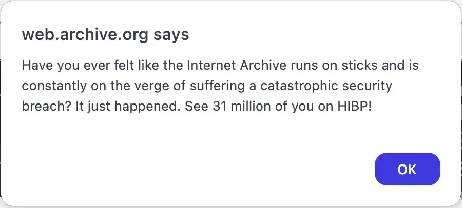 Zhackowano Internet Archive. Wyciek ~31 milionów rekordów z danymi logowania