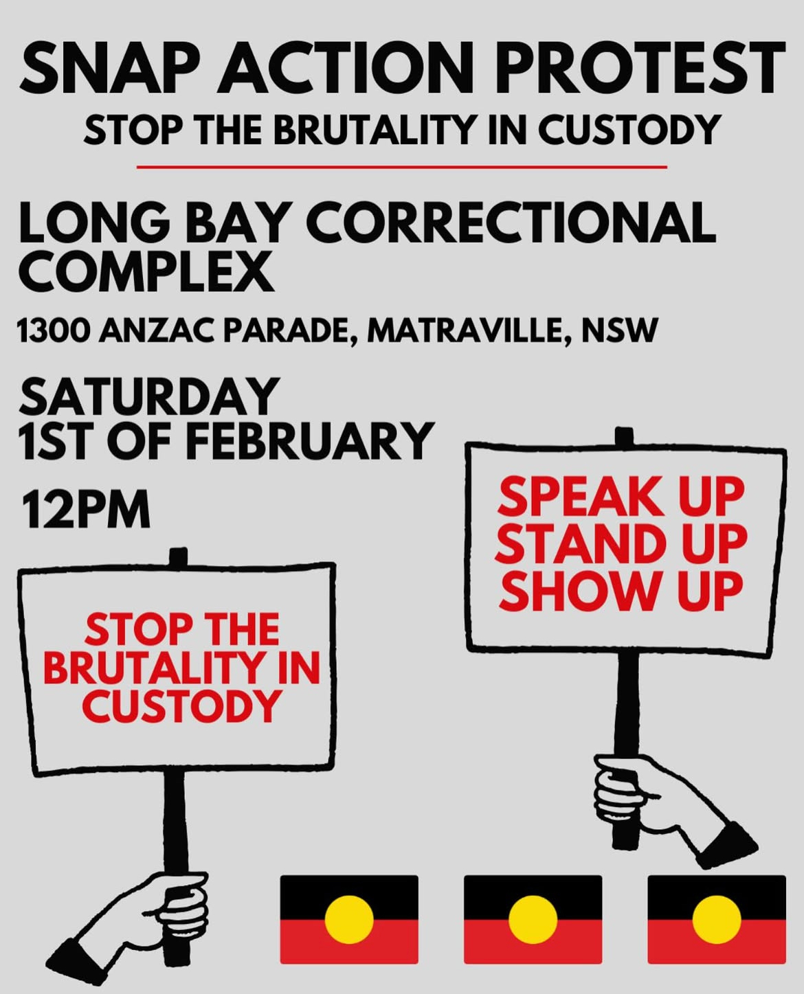 Snap protest: Stop the brutality in custody