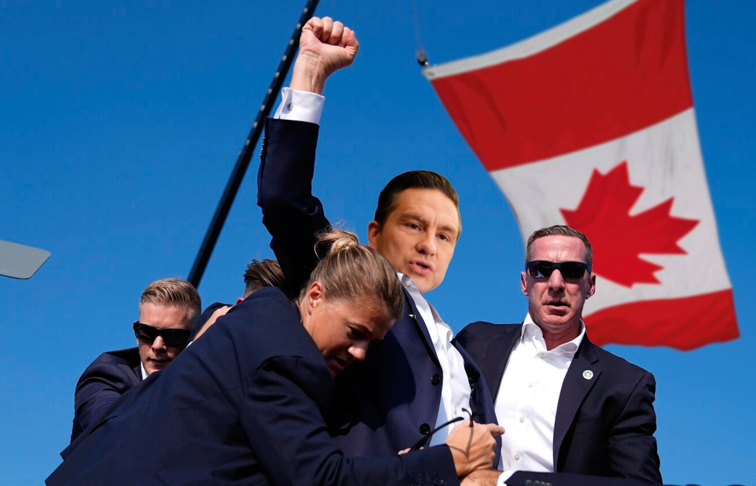 Poilievre rushed to safety after actual journalist question makes it past security