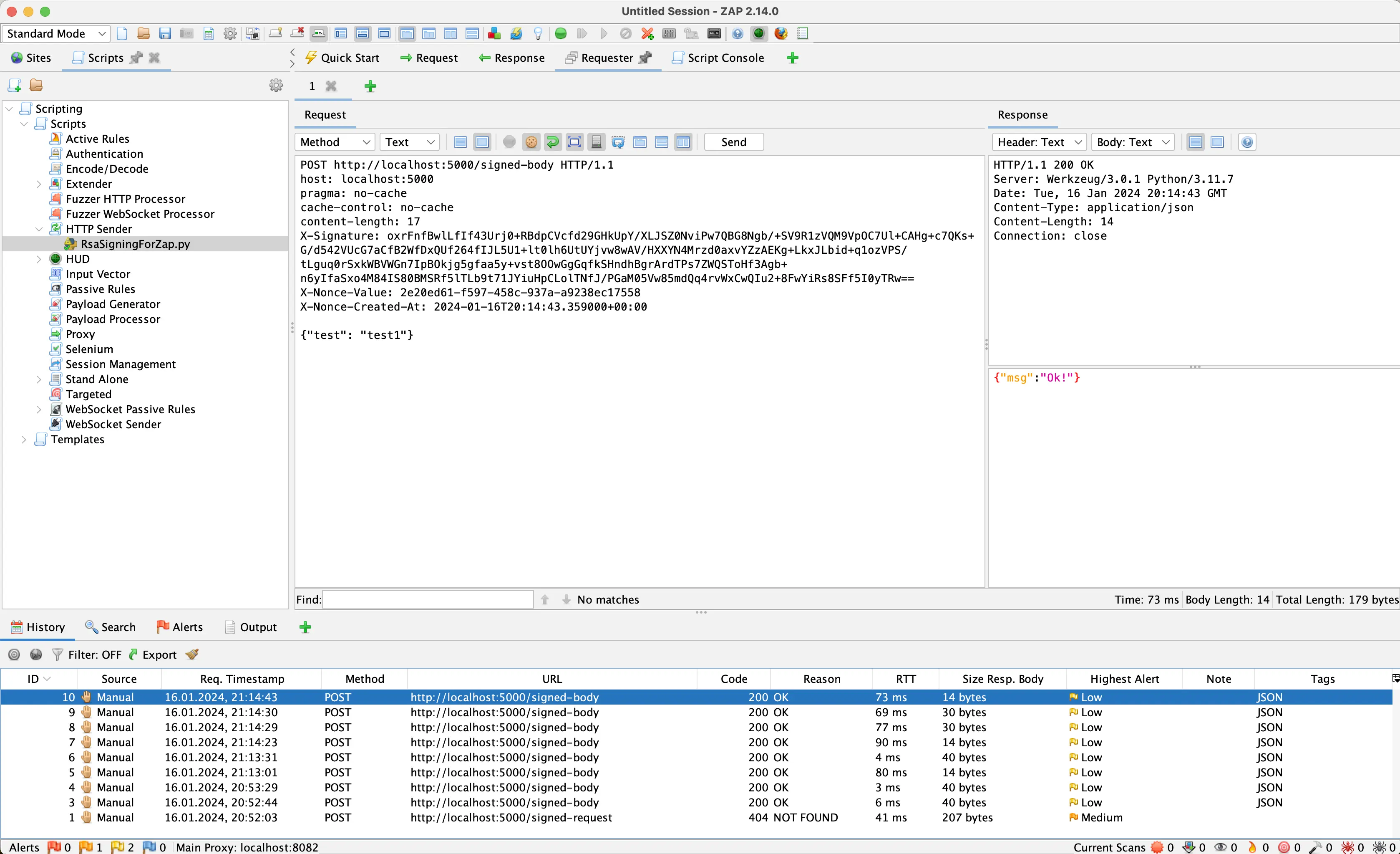 Signing Requests using RSA Keys