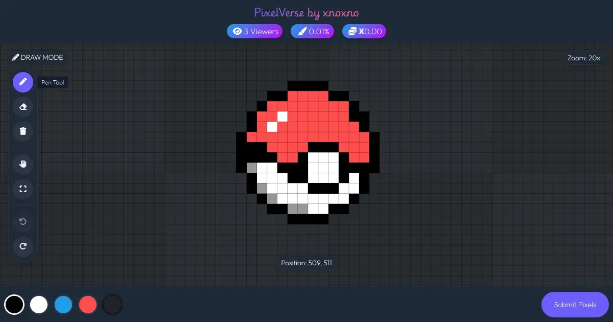 PixelVerse - Collaborative Pixel Art