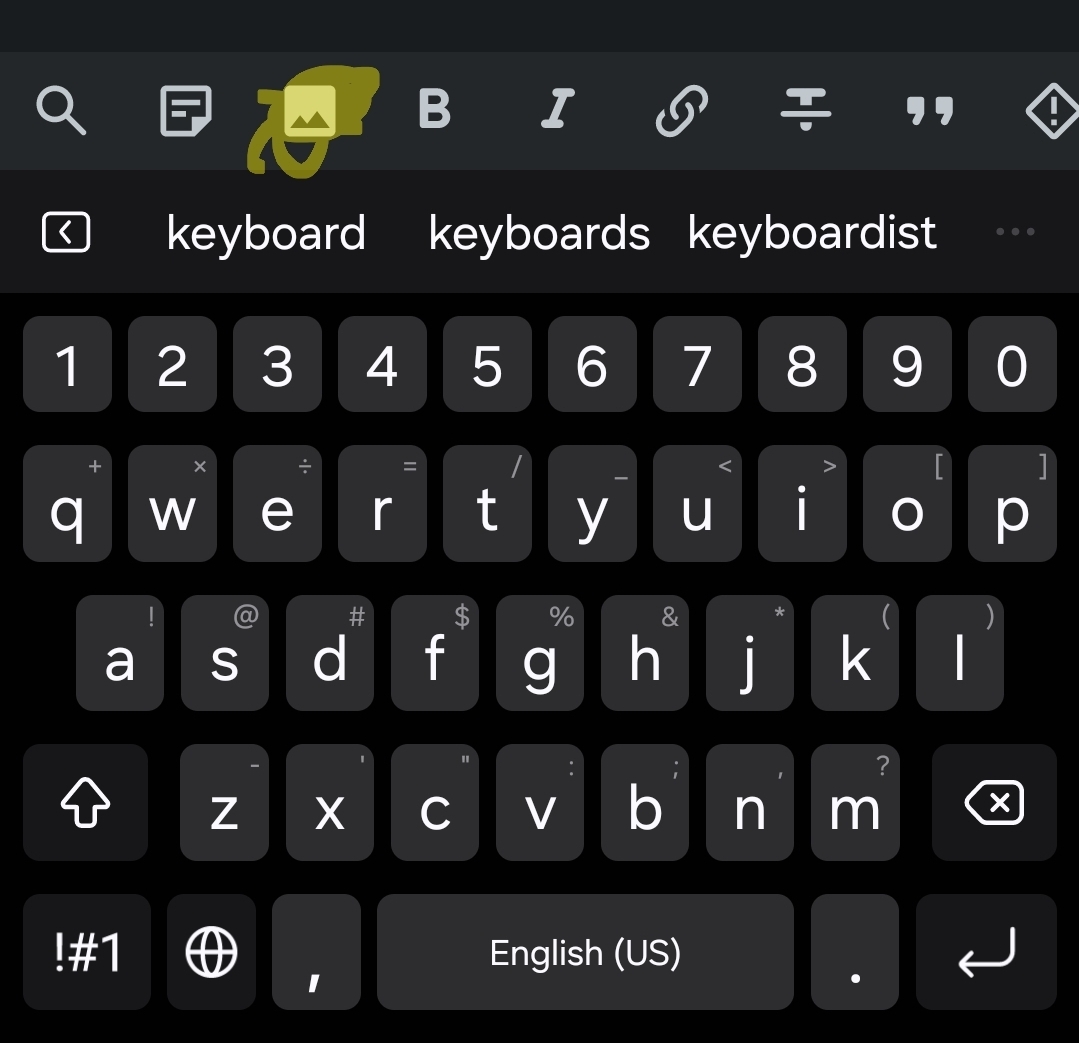Yellow highlight over the picture button on boost, third from the left