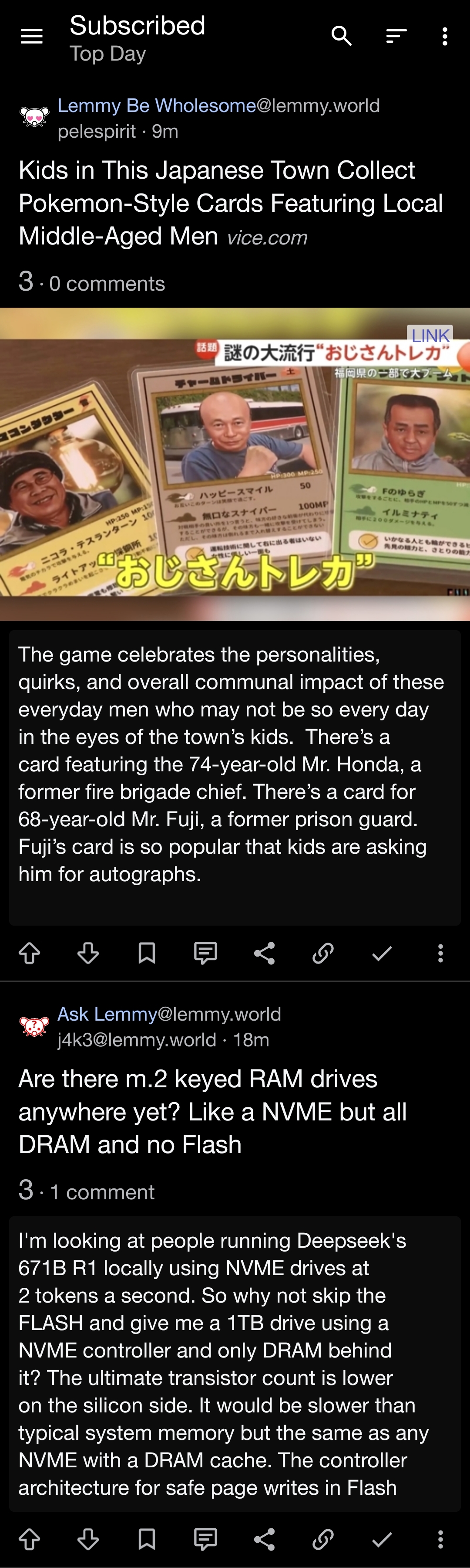 Two posts in extended screenshot