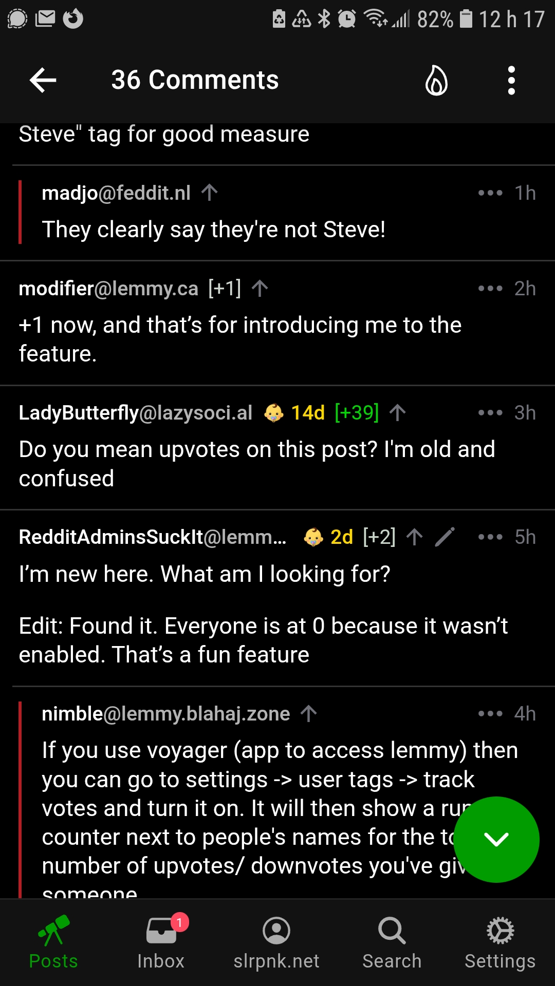 image of LadyButterfly's comment with "+39" next to their username