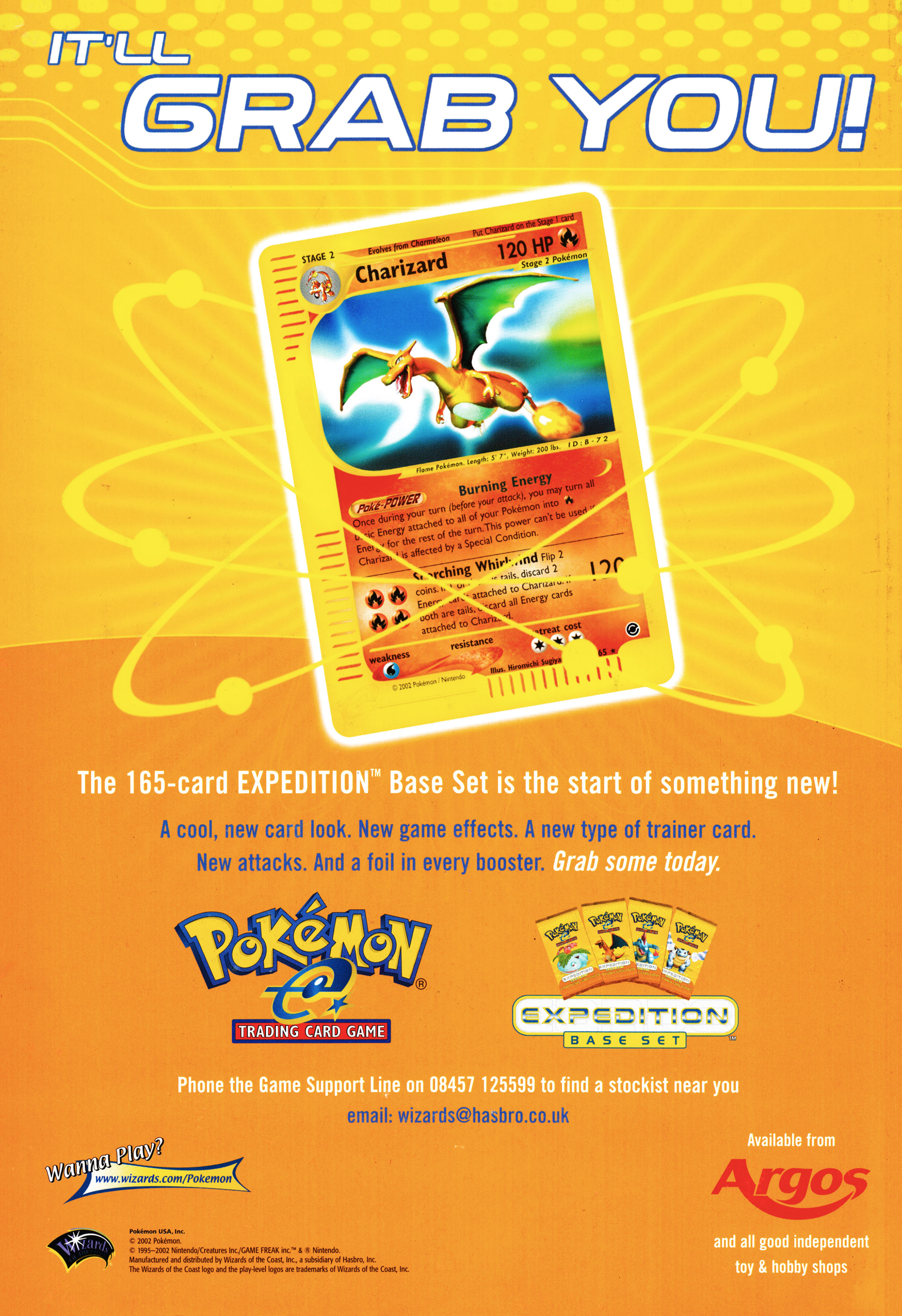 Back cover for Nintendo Official Magazine 123 - December 2002 (UK), featuring an advertisement for the Pokémon Trading Card Game