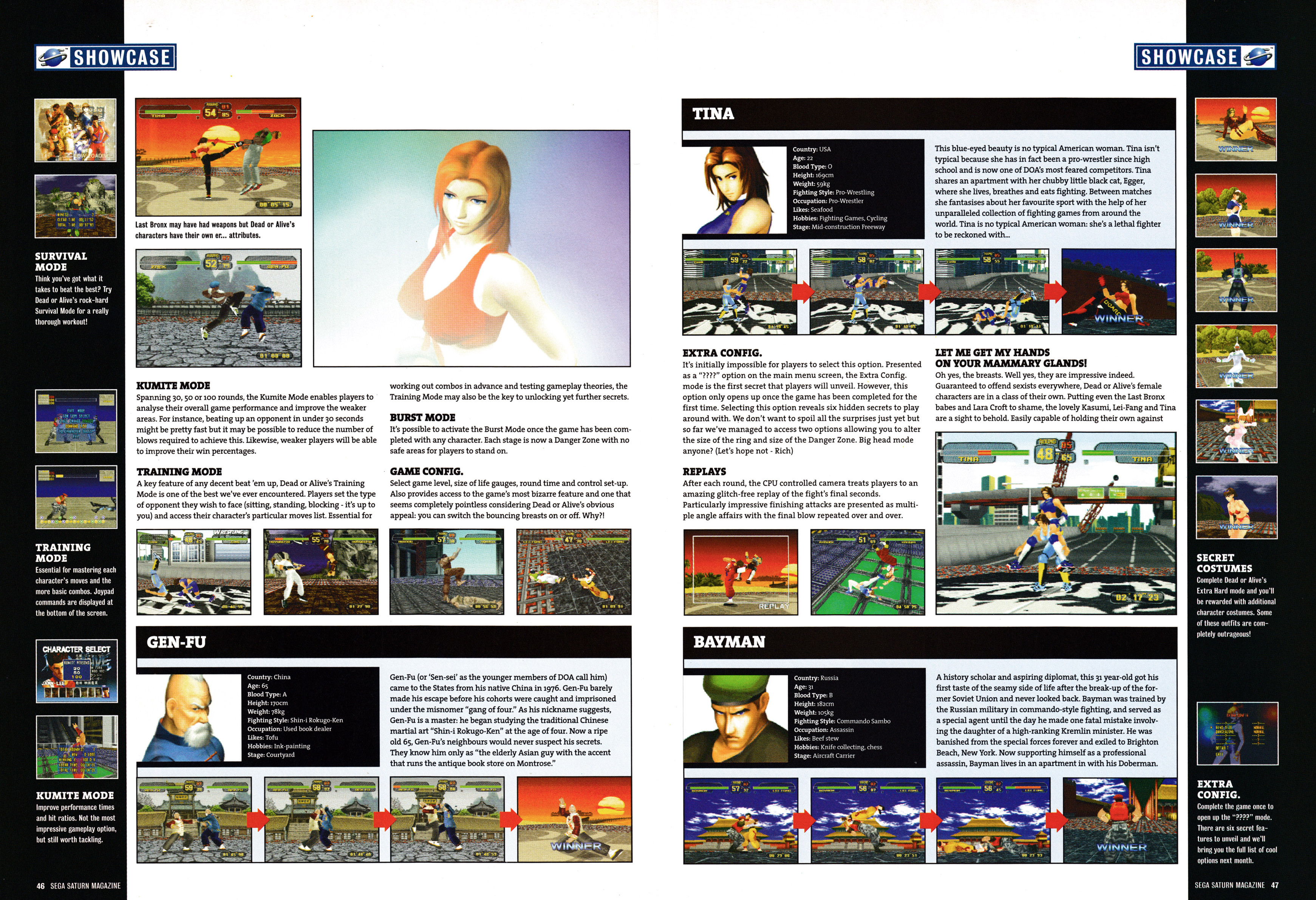 Massive feature on Dead or Alive for the Sega Saturn.
Taken from Official Sega Saturn Magazine 26 - December 1997 (UK)