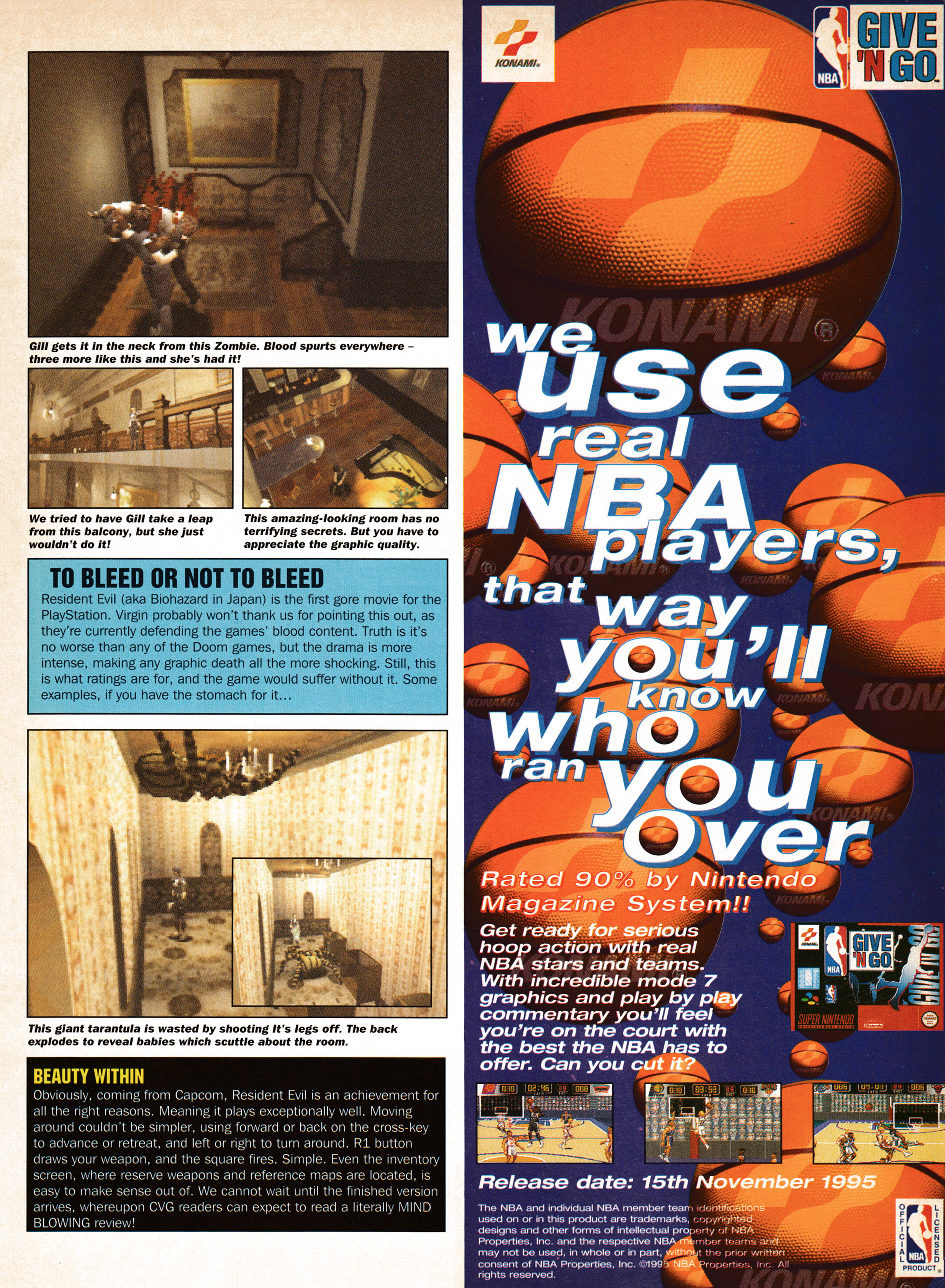 Preview for Resident Evil on PSone.
Taken from CVG 170 - January 1996 (UK)