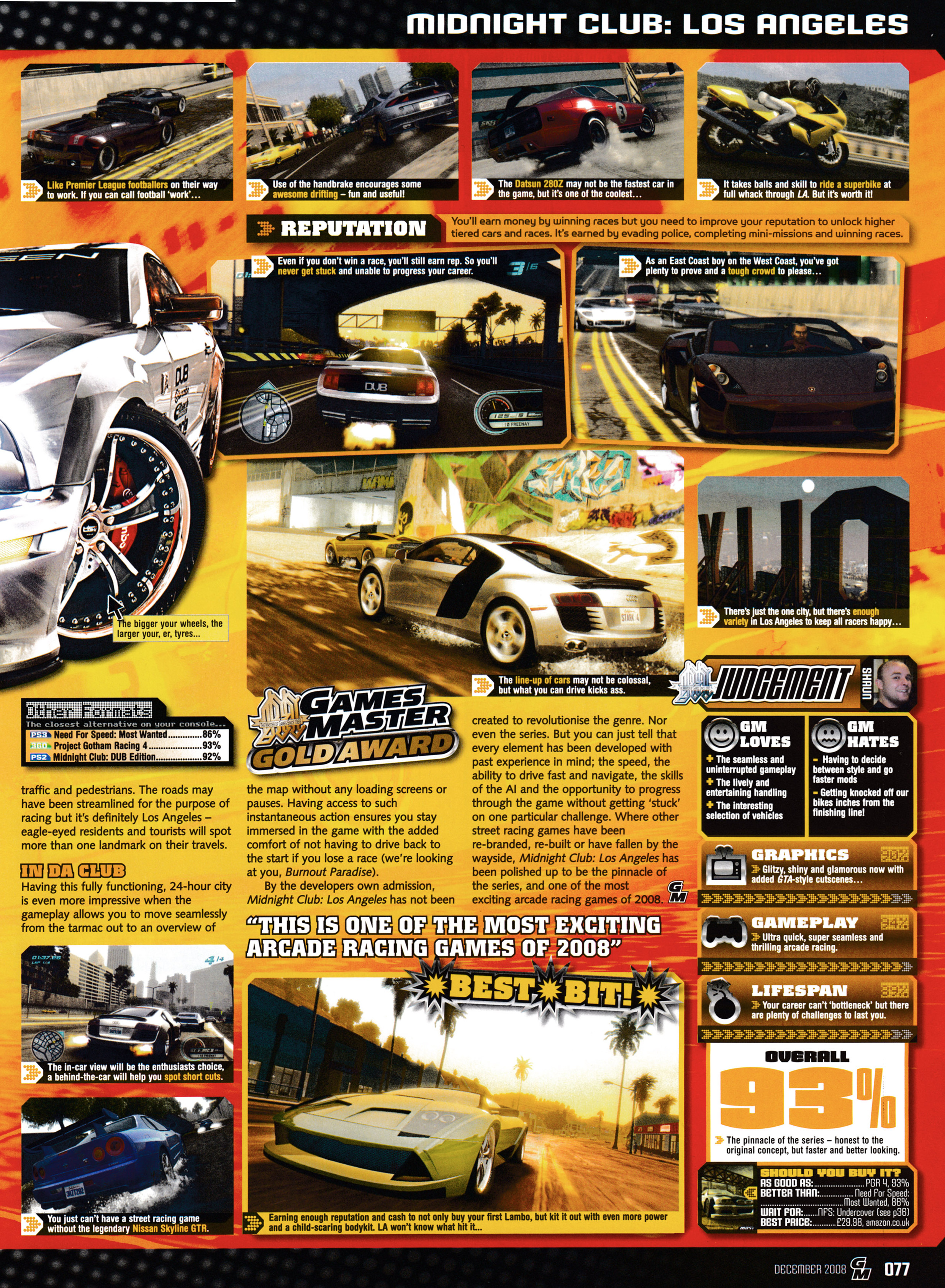 Review for Midnight Club Los Angeles on Xbox 360 and PlayStation 3 from GamesMaster 205 - December 2008 (UK)

score: 93%